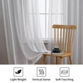 thumbnail image 6 of Sheer Curtains 54 Inches Long for Living Room Bedroom, Bathroom Curtain Window Grommet Voile Drapes, Stripe Farmhouse Curtains Faux Linen Window Treatments Semi Curtain, Beige, 52"X54", 2 Panels, 6 of 9