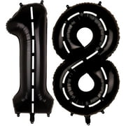 Number 18 Race Car Balloon, 40inch Big Mylar Racing 18 Balloon Boys Men Drivers 18th Birthday Decorations Wheels Tires Race Car Theme Party Supplies Favors Anniversary Decor