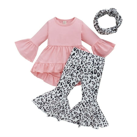 

3Pcs Toddler Baby Girls Clothes Long Sleeve Flower Tunic Top Blouse Pants Leggings Outfits Set