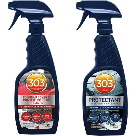303 Products 30510 Convertible Vinyl Top Cleaning and Care Kit - Cleans And Protects Vinyl Tops - Includes Tonneau Cover And Convertible Top Cleaner 16 fl. oz. + Automotive Protectant 16 fl. oz