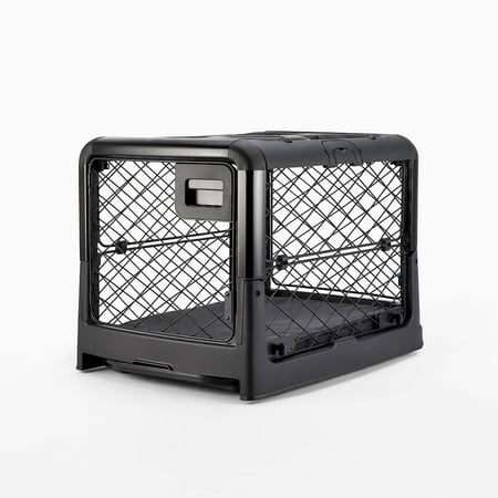 UPC: 0628250900262 | Diggs Revol Small Dog Crate  Charcoal – Portable Travel Dog Crate with Collapsible Kennel Walls