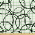 thumbnail image 2 of Ambesonne Minimalist Fabric by the Yard Upholstery, Monochrome Thin Circles, 3 Yards, Black White, 2 of 5