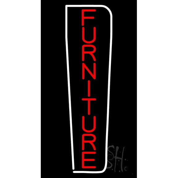 Vertical Furniture LED Neon Sign 24" Tall x 13" Wide - inches Black Square Cut Acrylic Backing, with Dimmer - Premium built indoor Sign for Storefront, Store interior, Exhibition, Decor.