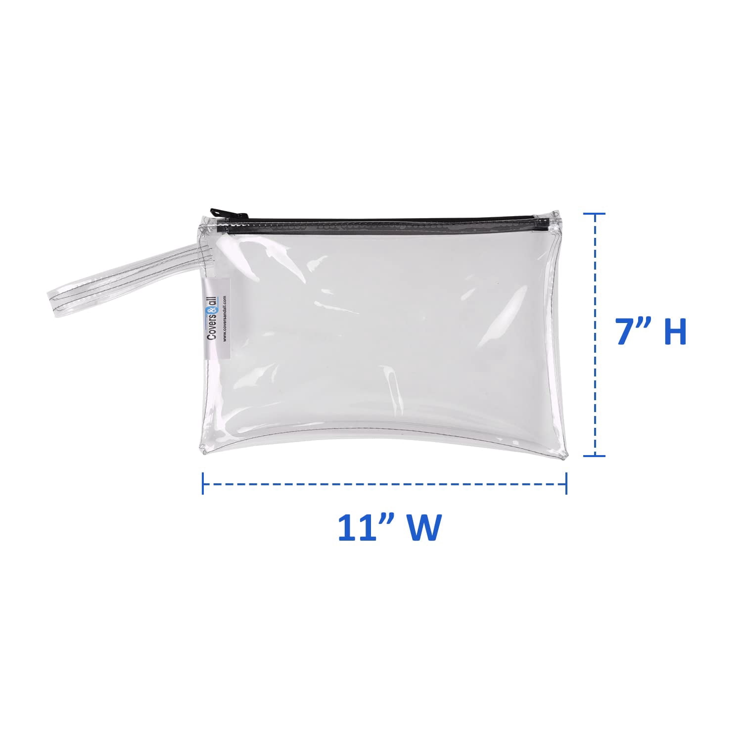 Clear Vinyl Zippered Tool Bag, Heavy-Duty Waterproof Organizer Pouch for Tools & Makeup Storage (Pack of 5)