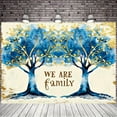 thumbnail image 2 of Gold Glitter Family Tree Backdrop We Are Family Tree Photography Background Blue Family Tree Decorations for Sweet Home Housewarming Party Cake Smash Photo Props, 2 of 5