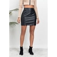 thumbnail image 6 of Wenseny Sides Slit Pencil Skirt A-Line Leather Sheath Skirt for Women Youth Teenagers Black L, 6 of 8