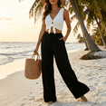 thumbnail image 3 of Nicelf Linen Pants Women, Comfy Casual Pants for Women Palazzo Trousers with Pocket, Flowy Wide Leg Pants Woman Lightweight for Lounge Beach Vacation, 3 of 8