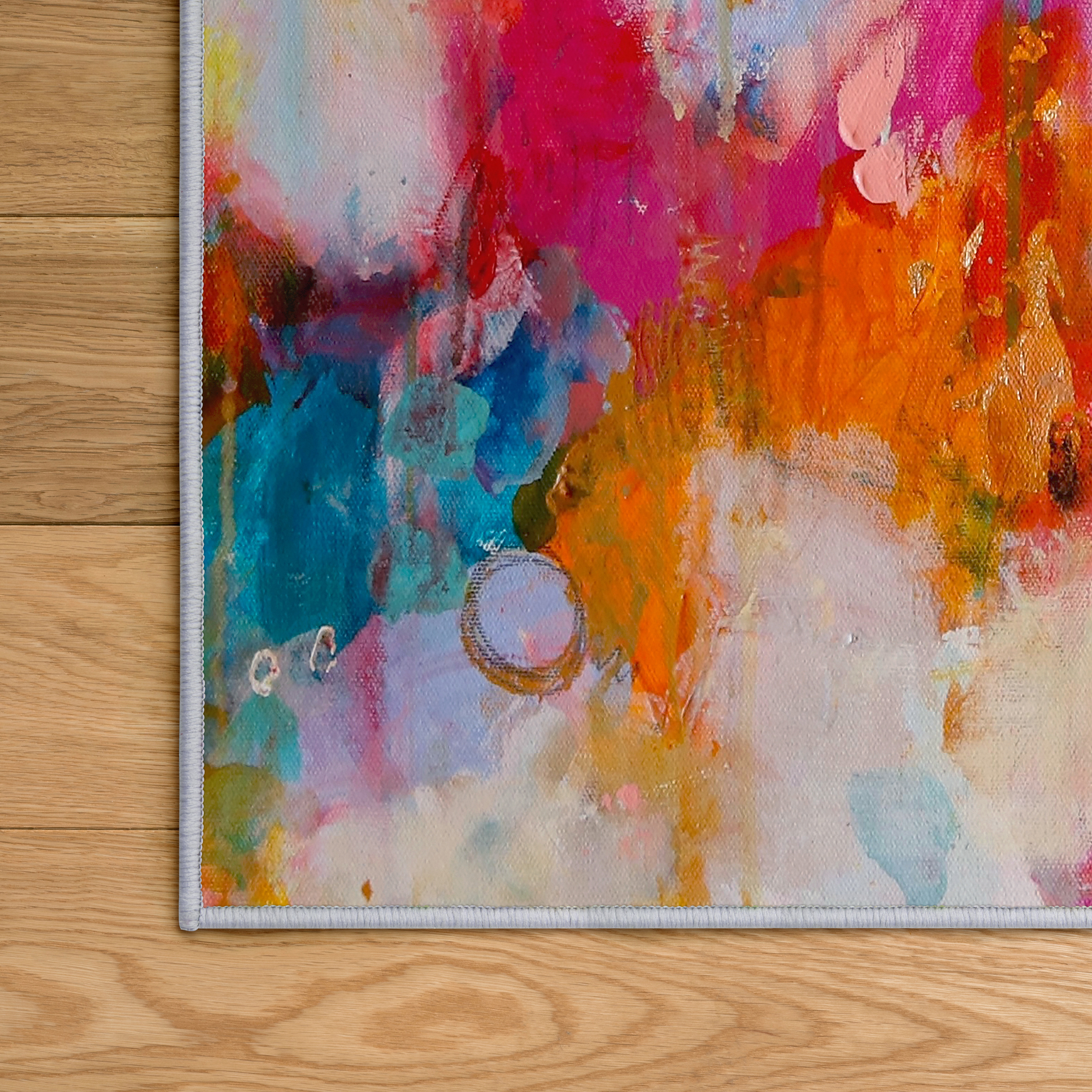 A Colorful Mindset Washable Abstract Art Area Rug size 8'x10', Power-loomed, Heavenly Softness with Non-Slipping Backing