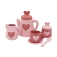 thumbnail image 3 of Jugues de la fiesta de té para niños Juguetes de mesa con tetera, tazas de té, cucharas y platillo Early Educational Montessori Toy for Gift rojo, 3 of 10