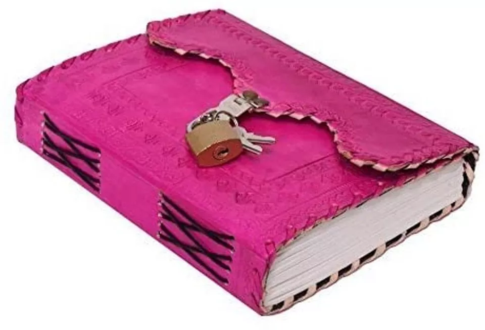 Leather Journal with unlined Deckle Edge Paper 8x6" / Handmade Writing Notebook
