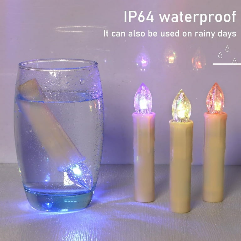 6PC Christmas Window Candles With Timer - LED Flickering Flameless Taper Candles