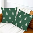 thumbnail image 5 of Christmas Pillow Covers 18X18 Inch Set of 2 Green Christmas Trees Decorations Throw Pillow Covers Outdoor Linen Winter Holiday Cushion Cases for Home Sofa Couch Living Room Decor, 5 of 5