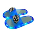 thumbnail image 2 of Kids Light Up Slide Sandals Boys & Girls Cute Dinosaur Slippers Flashing Light Summer Slides for Indoor Outdoor Party Blue Size 9.5-10 Years, 2 of 5