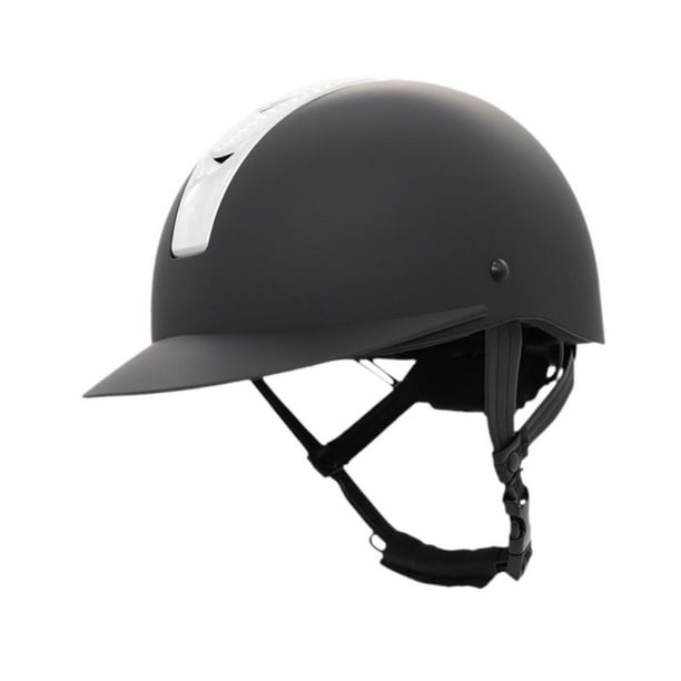 Casco ecuestre para principiantes, sombrero ecuestre, equipo de protección, casco de ciclismo para exteriores M Negro Blanco