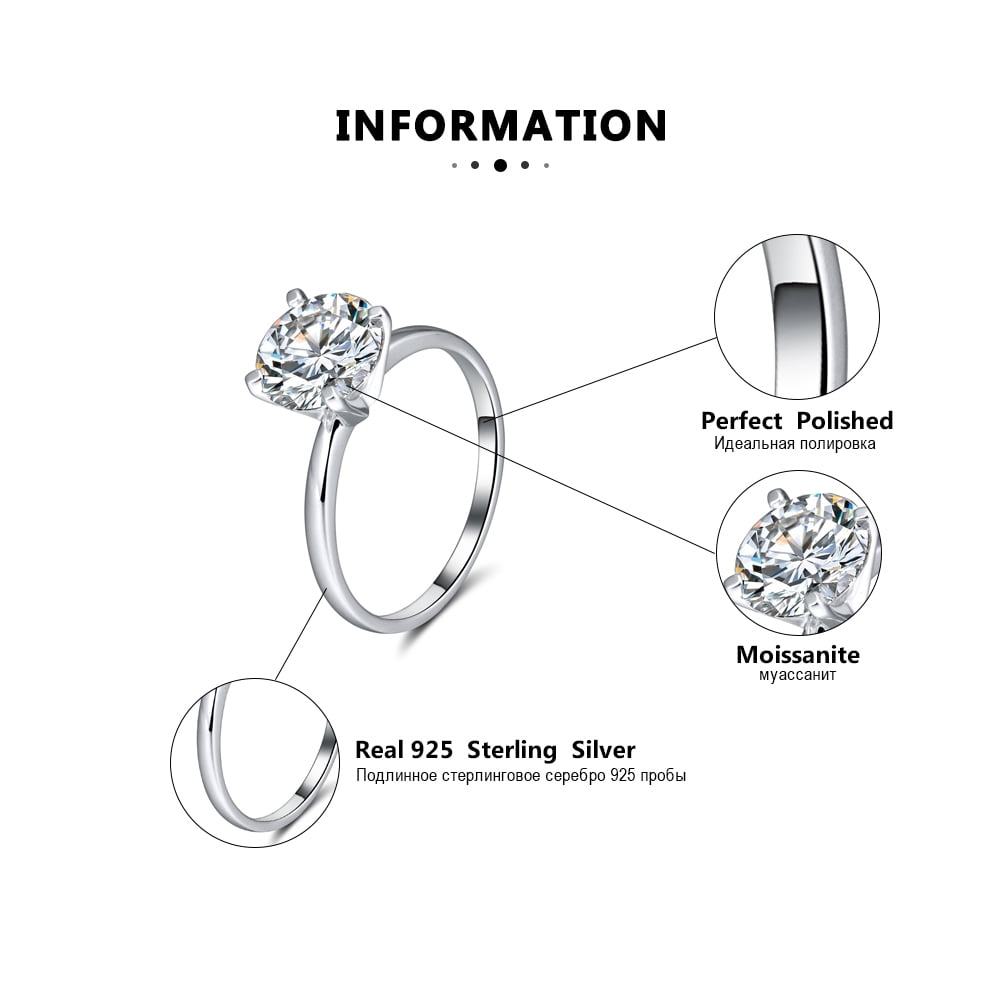 Amore Solitaire Engagement Ring for Women Moissanite Sterling Silver Ginger Lyne Collection