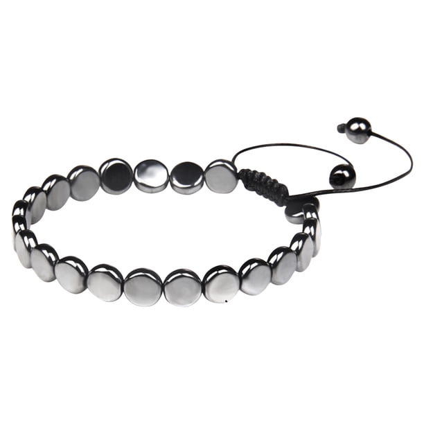 Pulsera magnética de cálculos biliares negros, piedra energética, forma de salud, pulsera tejida retro
