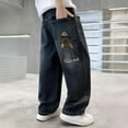 thumbnail image 4 of Tfken Jeans For Boys Kids Cartoon Print Straight-Leg Distressed Soft Trousers Blue Size 5-6 Years, 4 of 6