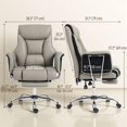 thumbnail image 2 of Grey PU Leather Executive Office Chair with Reclining Footrest - High Back Desk Chair for Home & Office Comfort, Adjustable & Supportive, 2 of 7