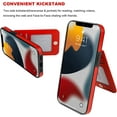 thumbnail image 3 of iPhone 13 Case, Leather Wallet Case iPhone 13 6.1", PU Leather Case, Built in Stand Wallet Credit Card Holder Case 5 Card Slots Case For Apple iPhone 13, Red, 3 of 9