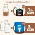 thumbnail image 3 of Juego de botes de vidrio ComSaf Airtight de 1.5 L (50 oz), transparentes, x3, 3 of 9
