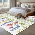 thumbnail image 5 of Blue Pink Spring Floral 8'x10' Area Rug for Living Room, Elegant Pastoral Flowers Washable Non-Slip Large Carpet for Bedroom Dining Room, Non-Shedding Soft Accent Rug for Kitchen, 5 of 9
