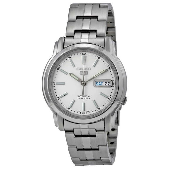 Seiko Automatic White Dial Stainless Steel Men's Watch SNKL75