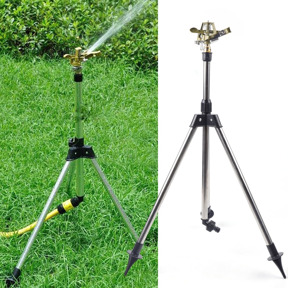 Lawn Impact Sprinkler on Tripod Base Stainless Steel Duty Farm Sprinkle Sturdy and Durable Suitable for Most Kinds of Garden Hoses.