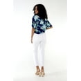 thumbnail image 2 of Women's Hawaiian Tie Front Crop Top Aloha Shirt in Orchid Breeze Navy 2XL, 2 of 5