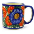 thumbnail image 3 of Polish Pottery 11 oz Mug (Flowers In Bloom Theme) Hand Painted in Boleslawiec, Poland + Certificate of Authenticity, 3 of 6