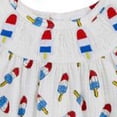 thumbnail image 6 of mgoYE Baby Girl 4th Of July Outfit 3 6 12 18 Months Cute Fly-Sleeves Flag Smocked Bubble Romper Infant Newborn Summer Clothes(White,12-18 Months), 6 of 6