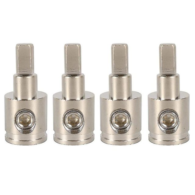 Amp Input Reducer 0 Gauge to 4 Gauge Wire Reducer Power/Ground GA Adapters Plated Brass 4pcs-YYC