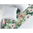 thumbnail image 2 of Jungle Floral Bed Runner, Aquarelle Flowers Boho with Leafy Pattern on Hues Back Dreamy Aura, Decorative Accent Bedding Scarf for Hotels Homes & Guest Rooms, Queen, Teal Coral Pale Green, by Ambesonne, 2 of 3