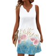 thumbnail image 2 of Womens Summer Dresses 2026 Loose V Neck Sleeveless Sundresses Swimsuit Coverup with Pockets Floral White XL, 2 of 8