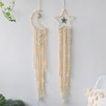 thumbnail image 4 of Moon And Star Pattern Hanging Craft Gift For Bedroom Dorm Room Wall Hanging Decoration, Tassel Dreamcatcher Ornaments Woven Boho Wedding Decor, Beige And Black To Chose, 4 of 4