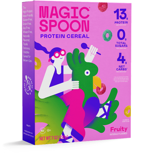 Magic Spoon Grain-Free Breakfast Cereal Variety Pack of 3, 7 oz Each (Fruity, Peanut Butter, Cocoa)  with fee Cocoa Sachet by ValueNest