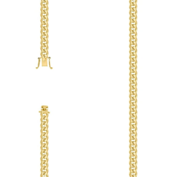 925 Sterling Silver Solid Comfort Curb Chain Yellow 4.9mm Necklace 18 Inch Chain Necklace for Women and Men