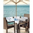 thumbnail image 3 of Outdoor Tablecloth with Umbrella Hole for Patio/Picnic/Party/Camping, Blue Coastal Waterproof Table Cloth Square Cover Washable, Summer Eucalyptus Leaves Beach Ocean Starfish Nautical 60"x 60", 3 of 7
