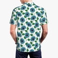 thumbnail image 5 of Vsdgher Blue Sunflowers Print Men's Short Sleeve Stretch Polo Shirt, Moisture-Wicking Performance Polo Shirt, 5 of 8