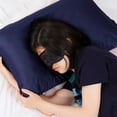thumbnail image 5 of Unique Bargains Set of 4 Silky Satin Pillowcases Pillow Cover Navy Travel, 5 of 8
