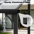 thumbnail image 2 of NETAJE 10'x10' Wall Mounted Gazebo Awnings, Permanent Hardtop Aluminum Pergola with Polycarbonate Roof, Outdoor Patio Canopy Shade Cover for Backyard, Decks, Garden, 2 of 8