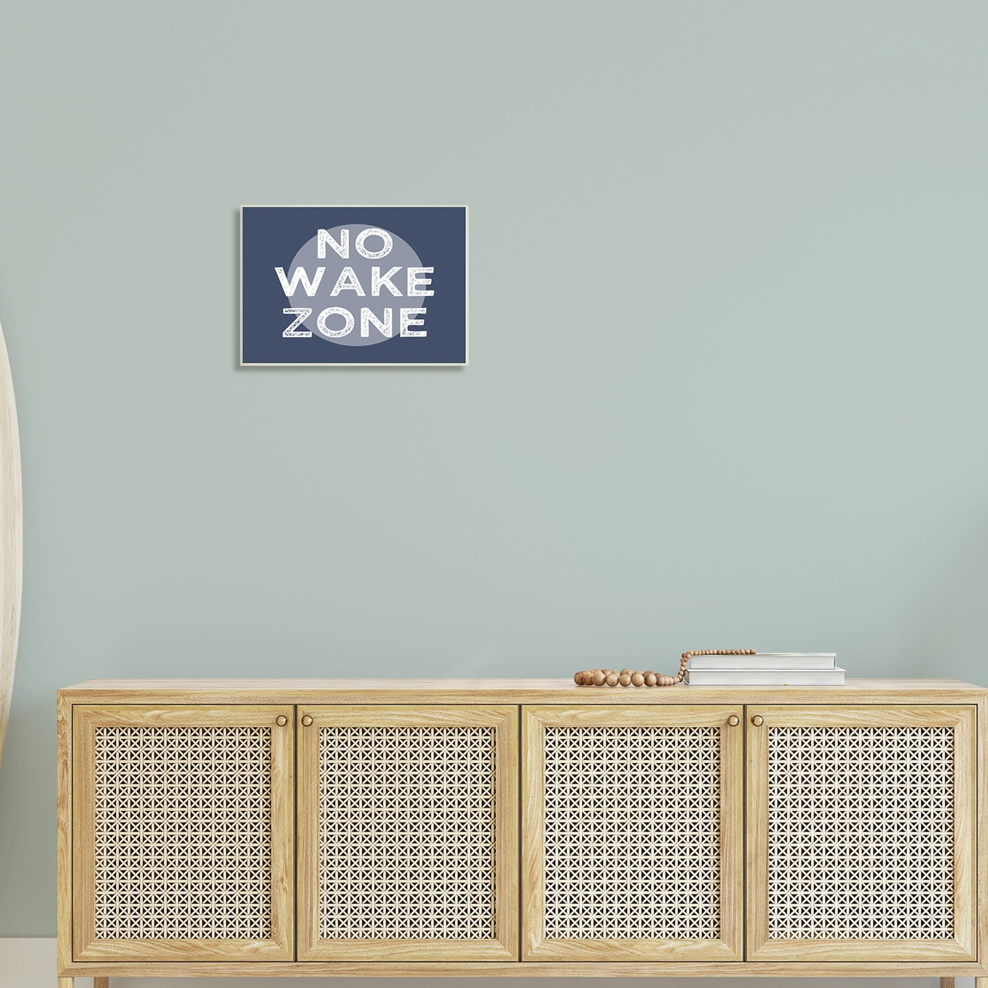 Stupell Industries No Wake Zone Circular Background Grunge Textured Words,19 x 13, Design by Daphne Polselli
