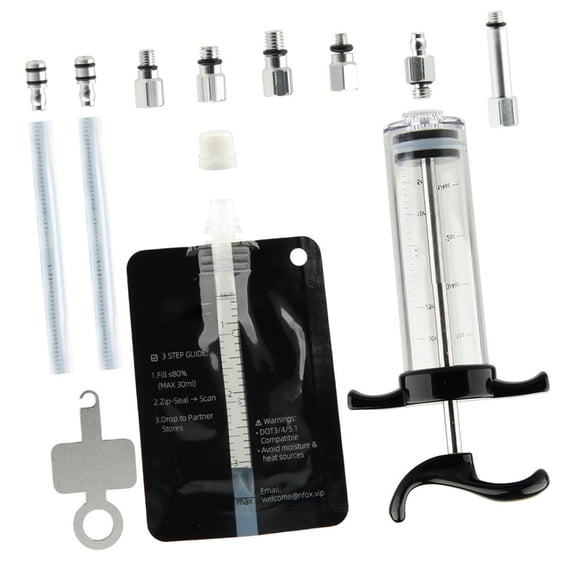 Disc Brake Bleeding , Brake Fluid Tool with Metal Joint, One-Hand for Mountain E-Bike Hydraulic Systems