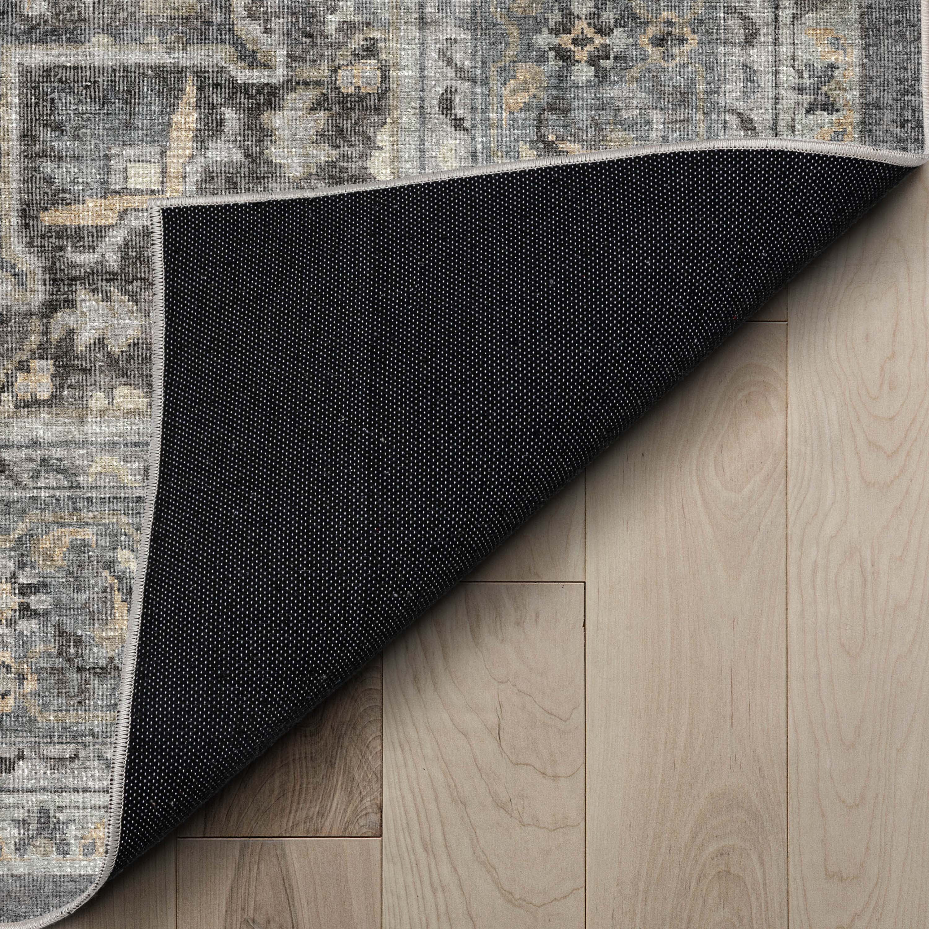 Well Woven Apollo Tirana Vintage Medallion Dark Grey Flat-Weave Easy to Clean 3'3" x 5' Area Rug