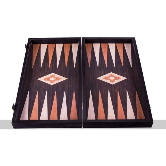 Manopoulos Walnut and Wenge Effect 19-inch Backgammon Set