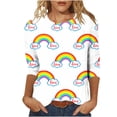 thumbnail image 3 of TaTaai Women's A 3/4 Sleeve Christmas Printed Round-neck Top Gift, 3 of 6