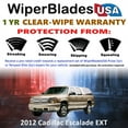 thumbnail image 2 of 2012 Cadillac Escalade EXT Beam Wiper Blades Wipers w/1yr Warranty (Set of 2) (WiperBladesUSA), 2 of 5