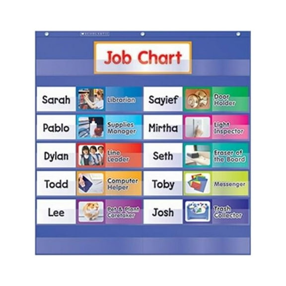 Scholastic Teaching Solutions Class Jobs Pocket Chart with Cards