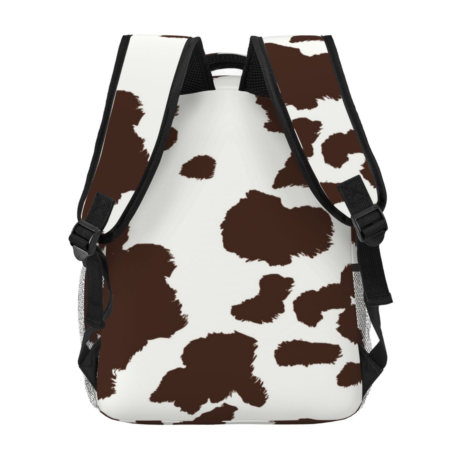 Ratiio Brown Cow Print Eco-Friendly Casual Backpack, Water-Resistant Polyester Canvas Daypack with Smooth Zippers, Comfortable & Durable Travel Bag with Laptop Compartment