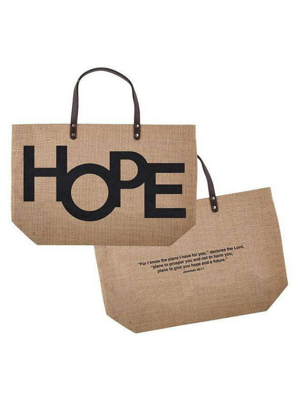 Large Hope Jute Tote Bag - Favor Bagss - 1 Piece