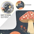 thumbnail image 3 of Yayeee Dish Drying Mat for Kitchen Counter Ultra Absorbent Easy Clean Pad 18x16", Black Mushroom Pattern, 3 of 7